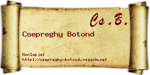Csepreghy Botond névjegykártya